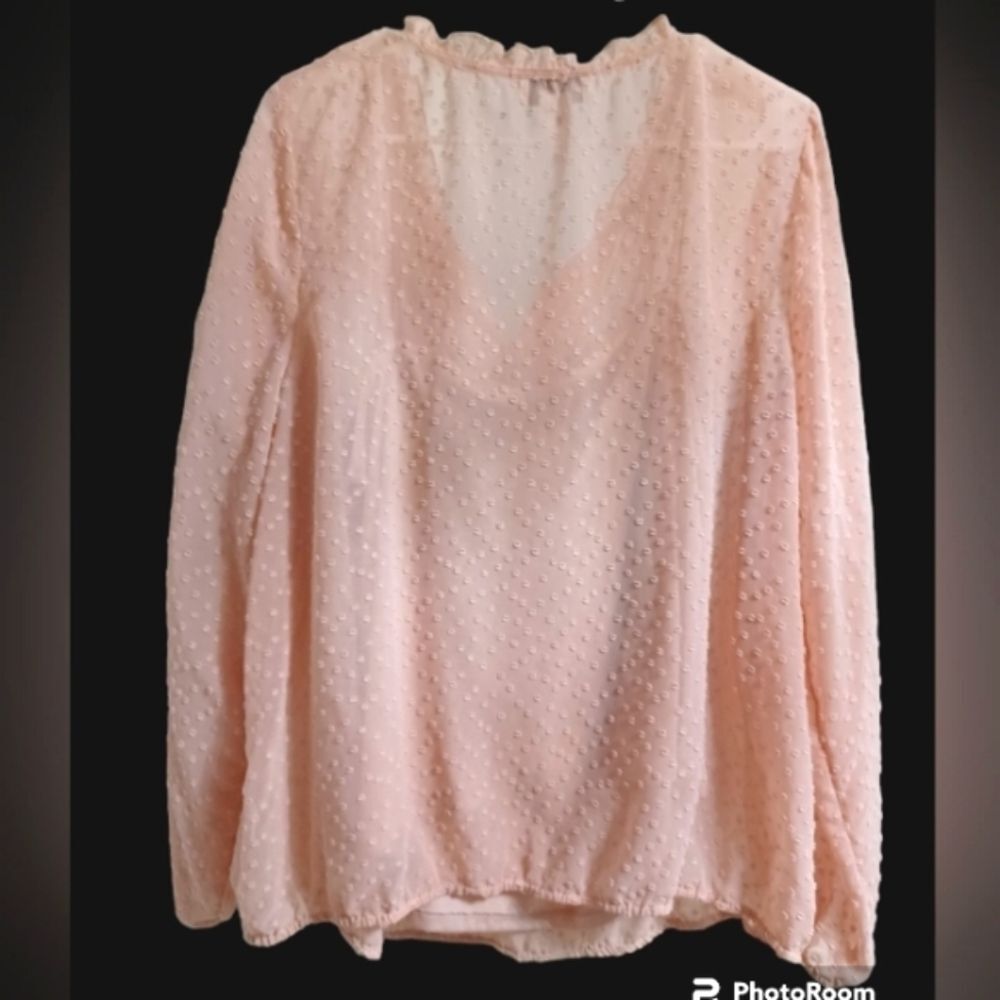 Liz Claiborne Pink Blouse with Built-in Tank Top Women's 1X - Picture 14 of 14